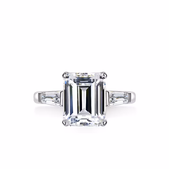 Diamond Ring for Ladies Round Cut with S925 Silver Ice Moissanite